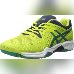 ASICS Men's Gel-Resolution Athletic Shoes - Neon Yellow and Navy